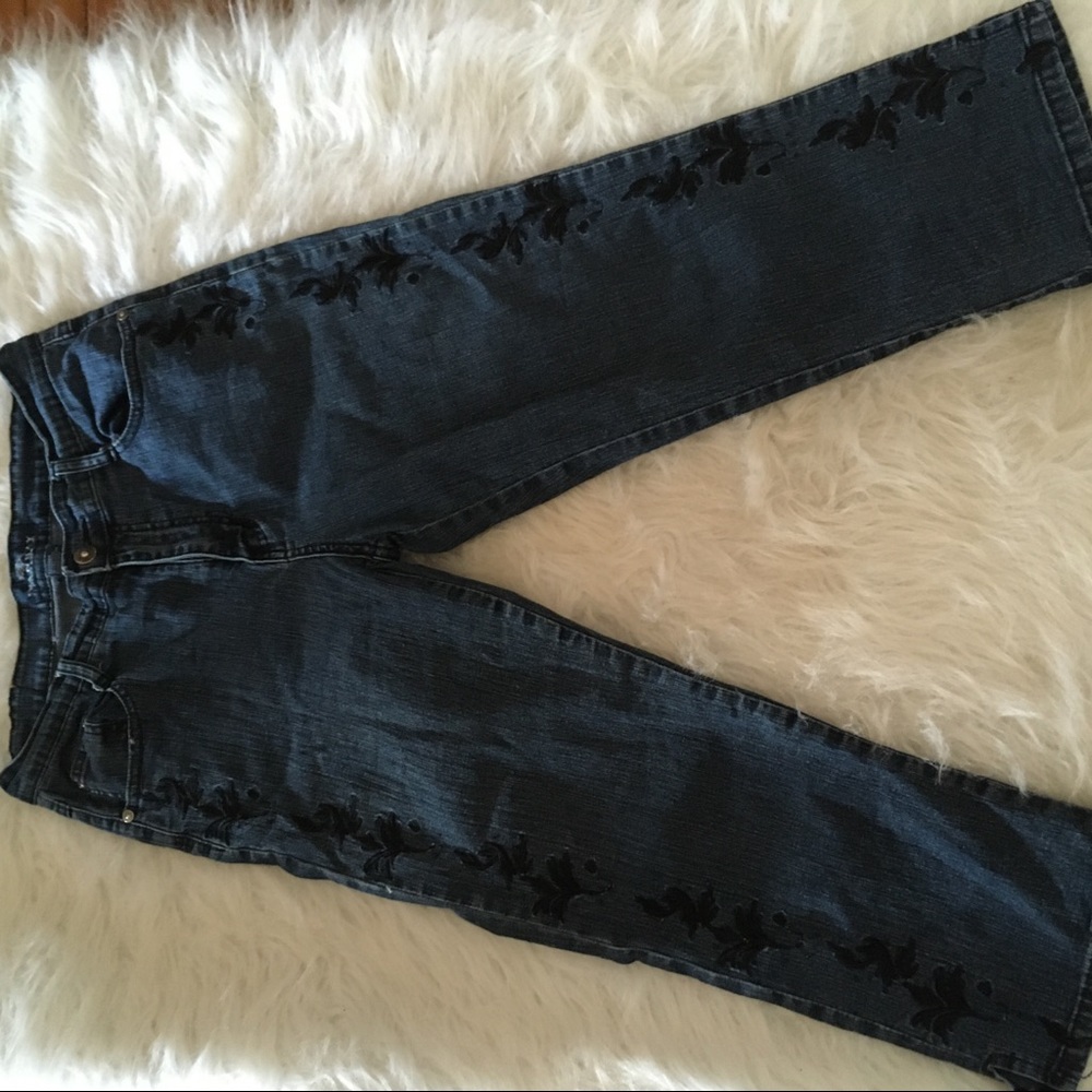 Jean boy size 8 capris women with embellished trim